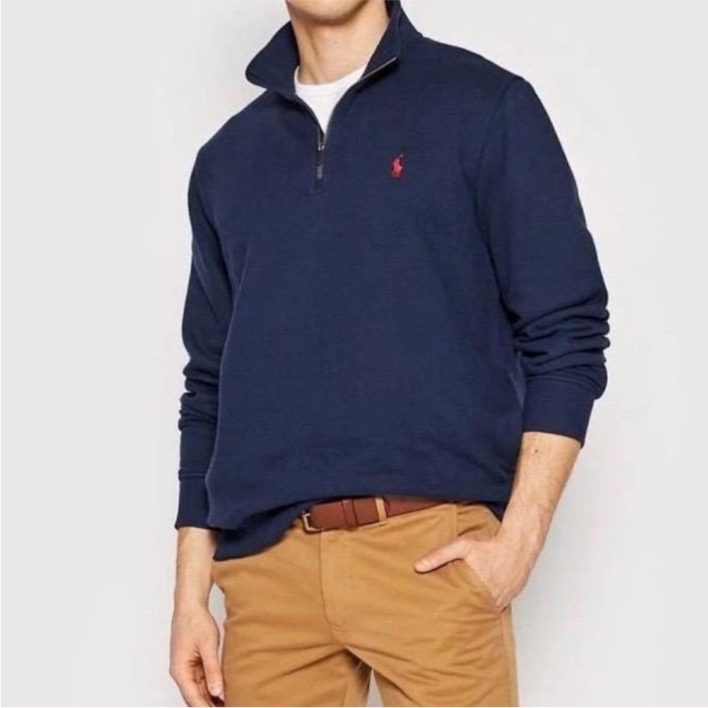 Polo by Ralph Lauren Men's Navy Blue Long Sleeve Half Zip Sweater Size XL